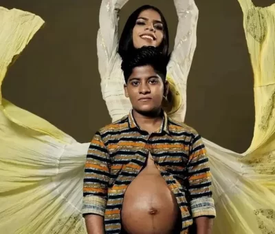 A transgender couple from the southern Indian state of Kerala, whose pregnancy photos made global news, have welcomed their baby with “tears of joy”.